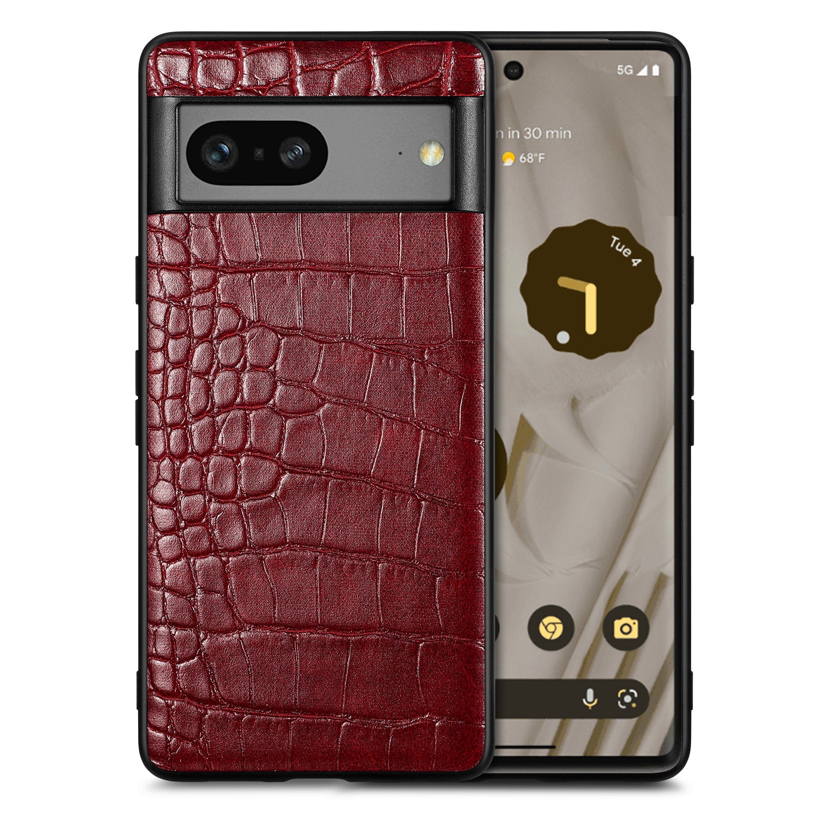 For Google Pixel 7a Drop Proof Crocodile Texture PU Leather Coated TPU Cover Precise Cutout Phone Case For Google Pixel 7a Drop Proof Crocodile Texture PU Leather Coated TPU Cover Precise Cutout Phone Case